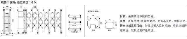 不銹鋼伸縮門(mén)王者八號(hào)